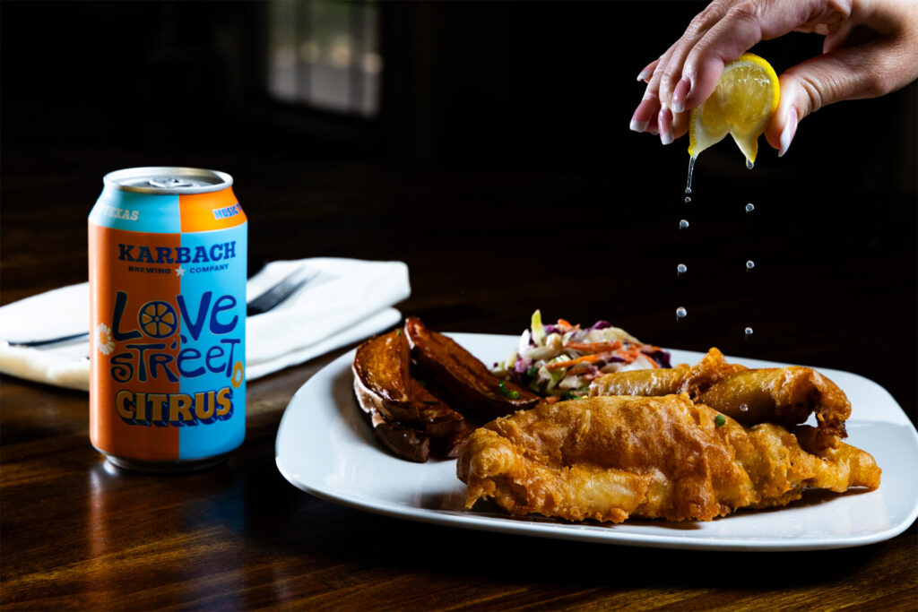 Karbach Fish & Chips - Karbach Love Street Citrus - Dave Gevry